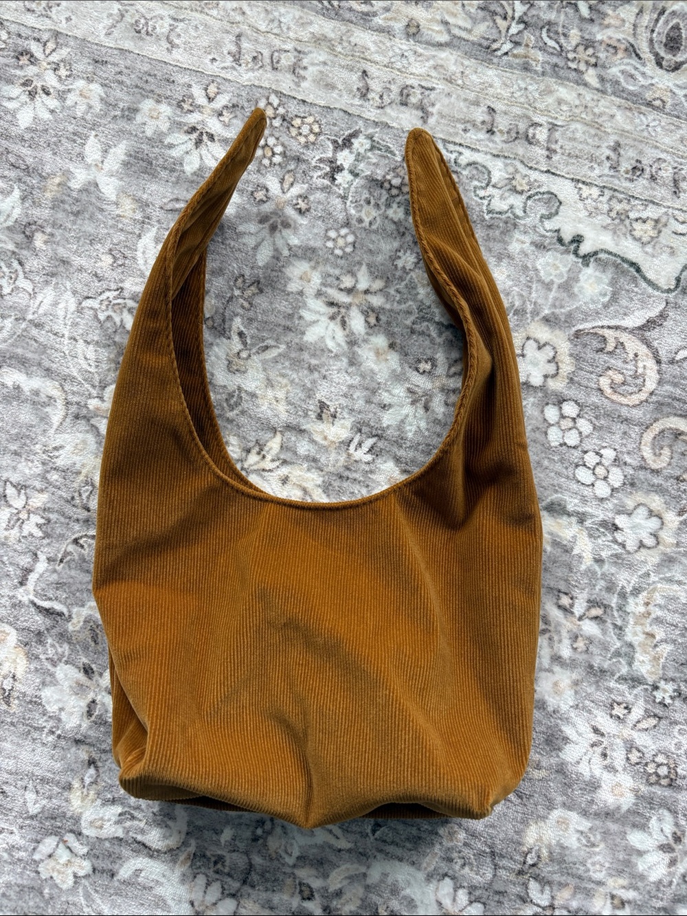 MERIT BEAUTY CORDUROY TIE BAG KNAPSACK MAKEUP BAG TAN BROWN